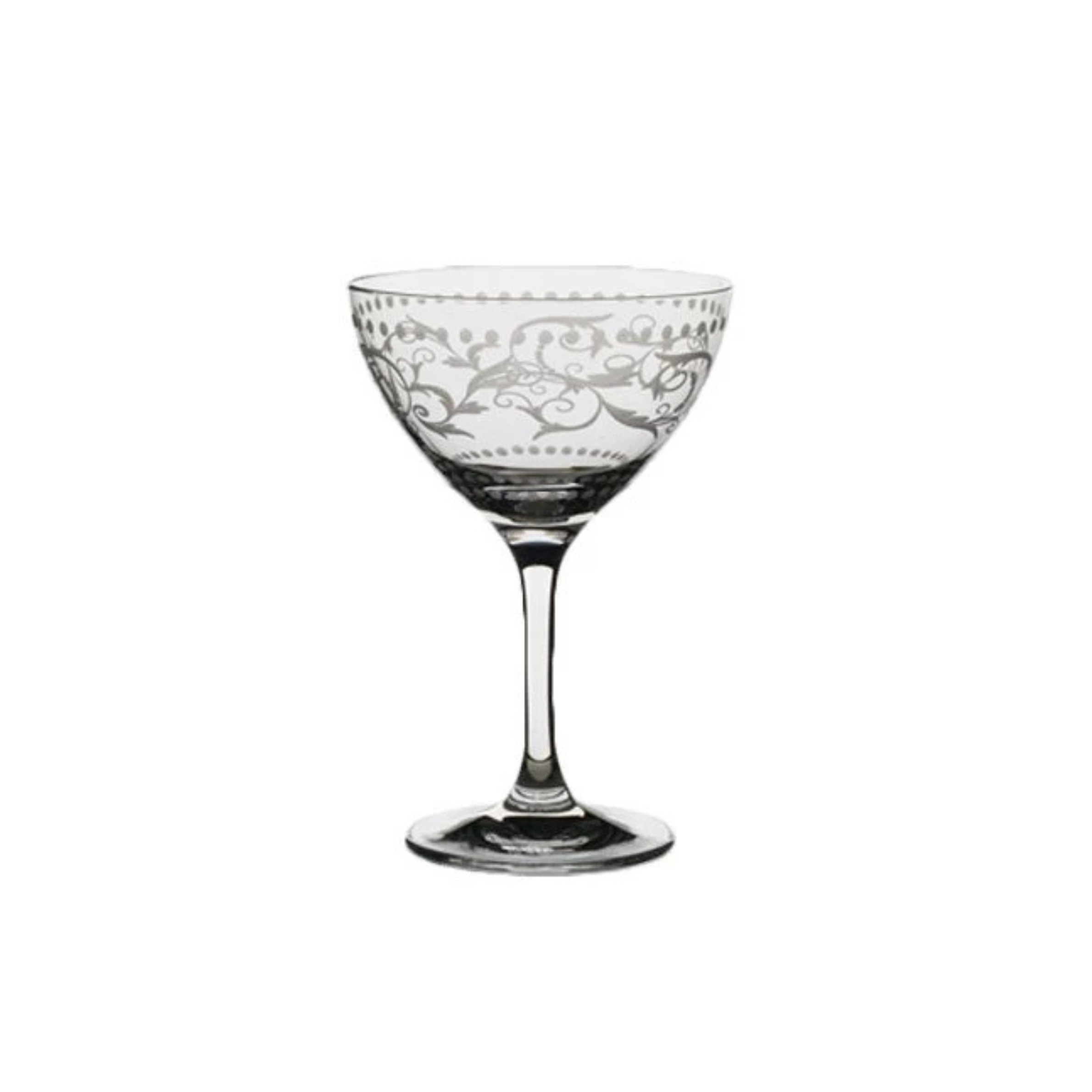 Etched Dot Martini Glass