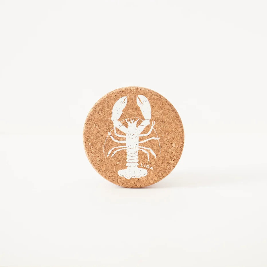 Liga - Natural Cork Coasters, Lobster