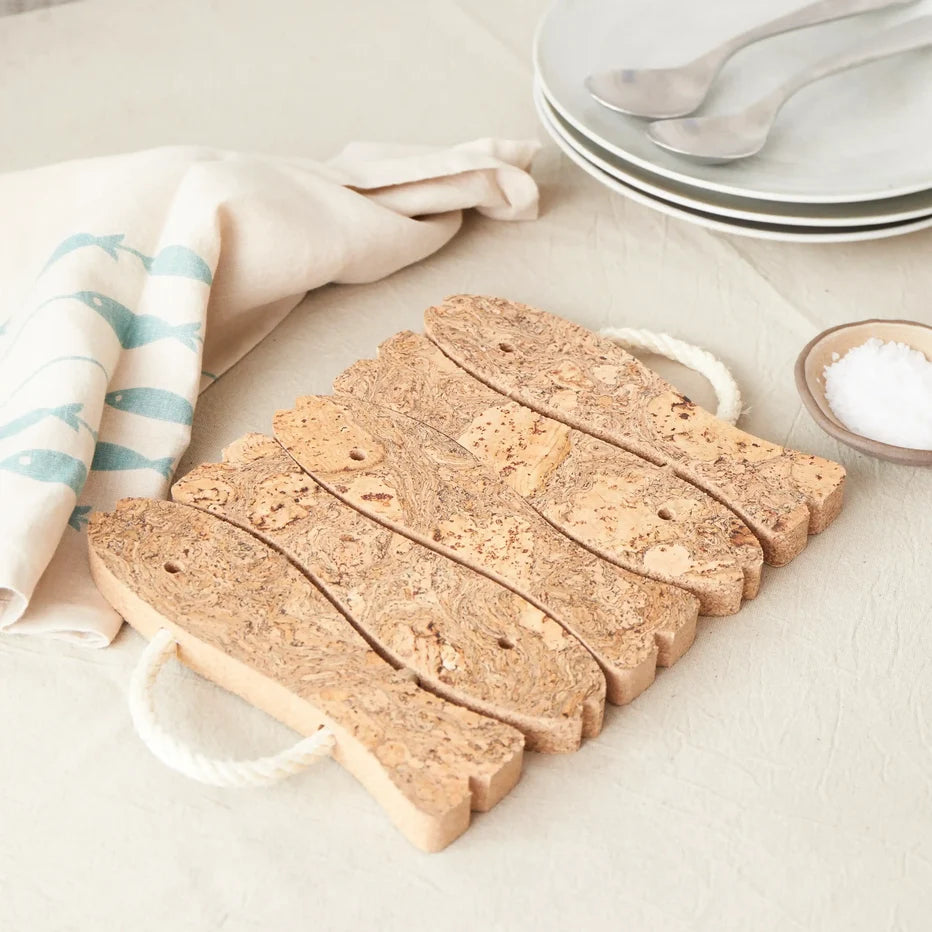 Liga - Natural Cork Trivet, 5 Fish