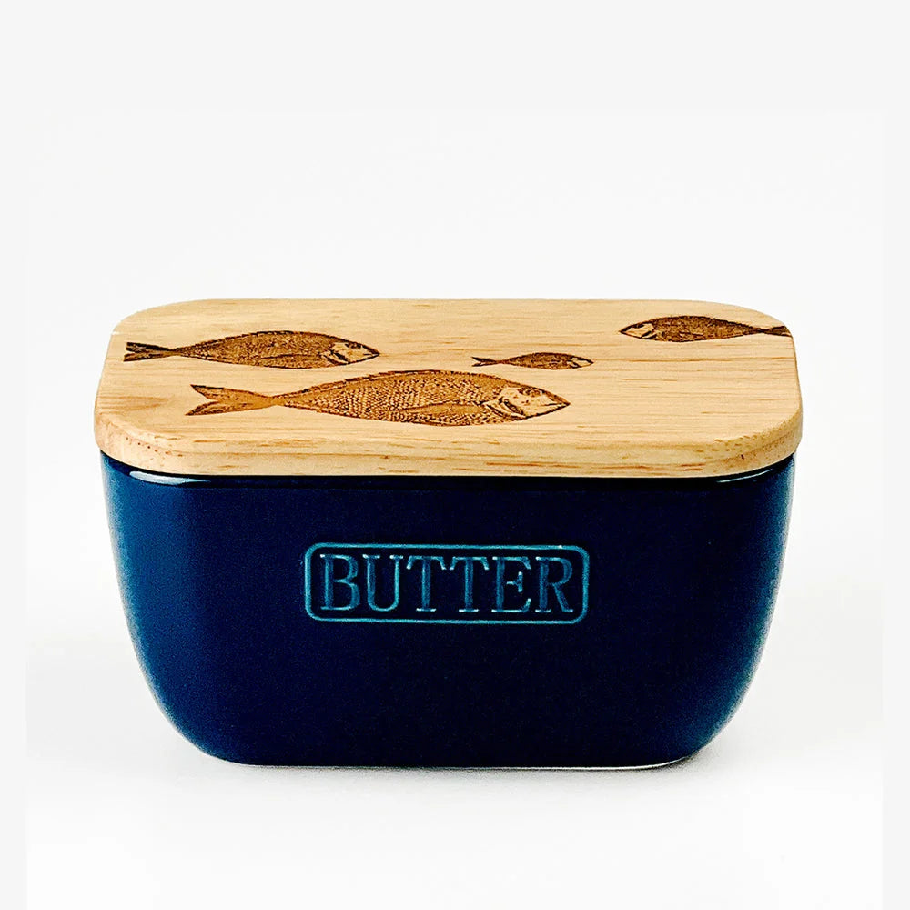Selbrae House - Blue Butter Dish, Fish