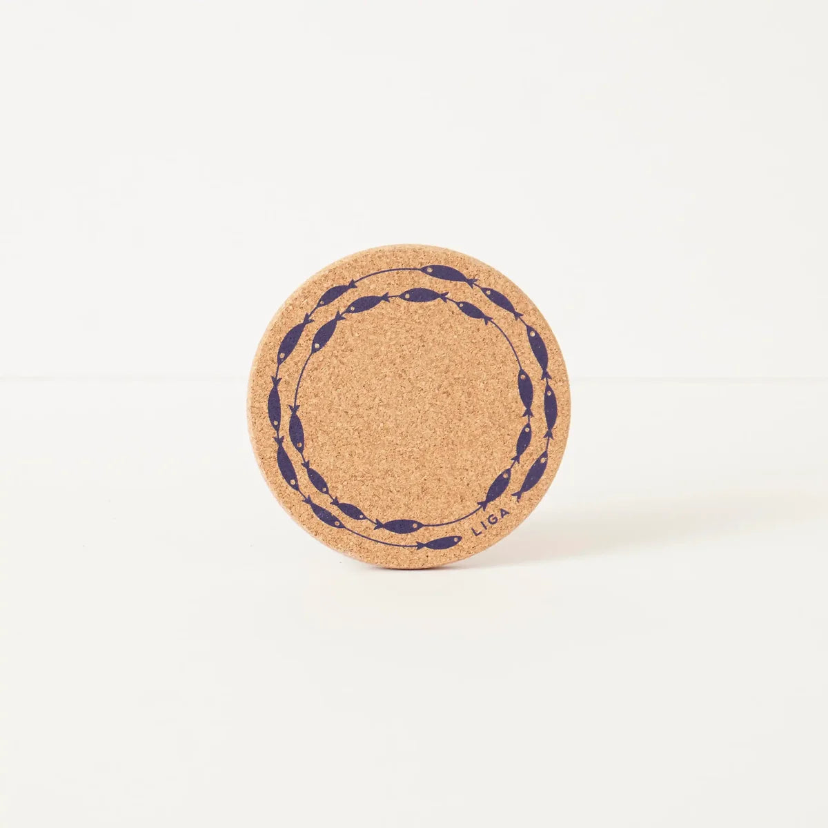 Liga - Natural Cork Coasters, Fish on a Line