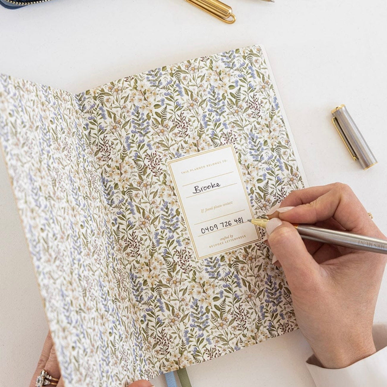 Bespoke Letterpress - 2027 Weekly Productivity Planner, Forget Me Not