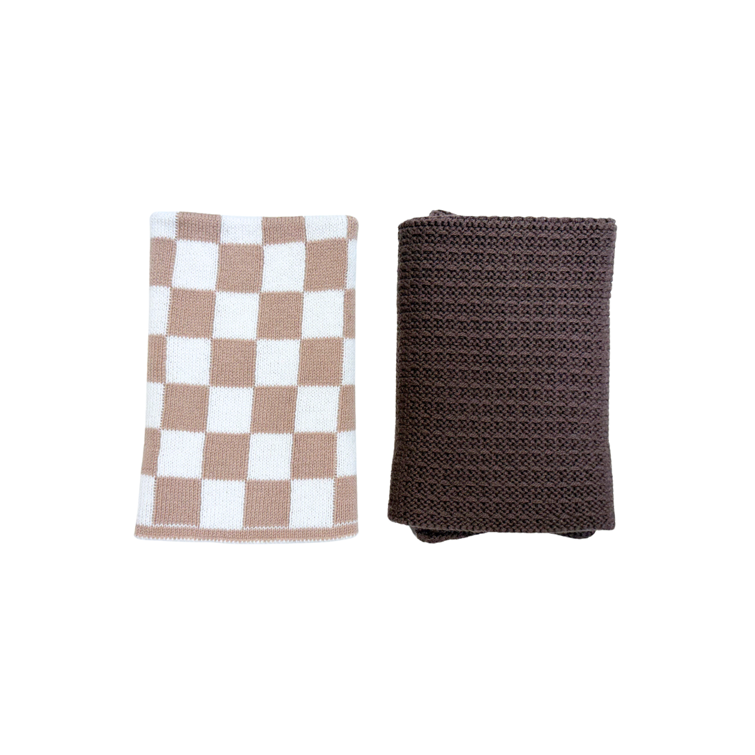 Ecovask - Face Cloths 2 Pk, Hummus Cheque & Chocolate. Bathroom Collection