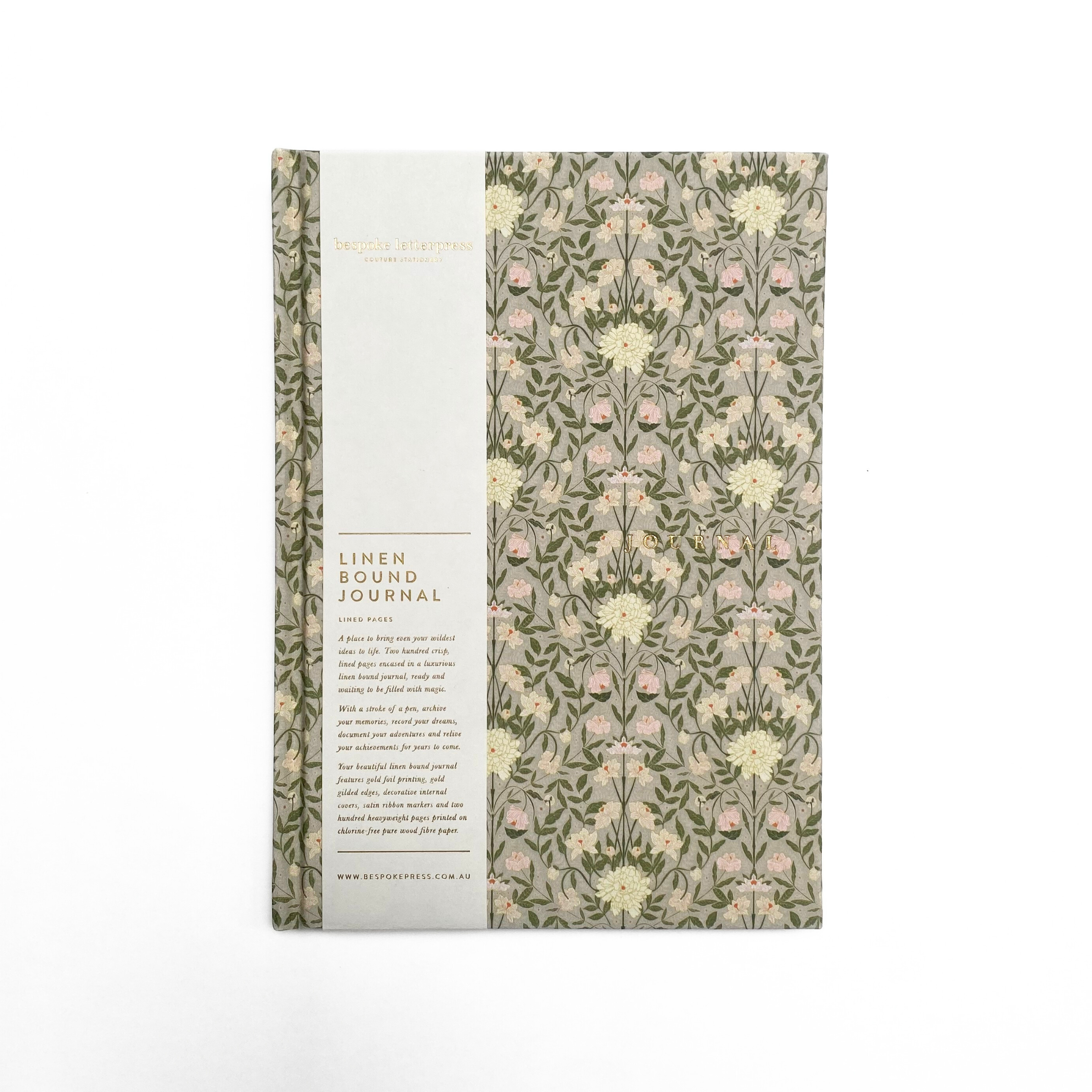 Bespoke Press - Lined Linen Bound Journal, Bloomiere