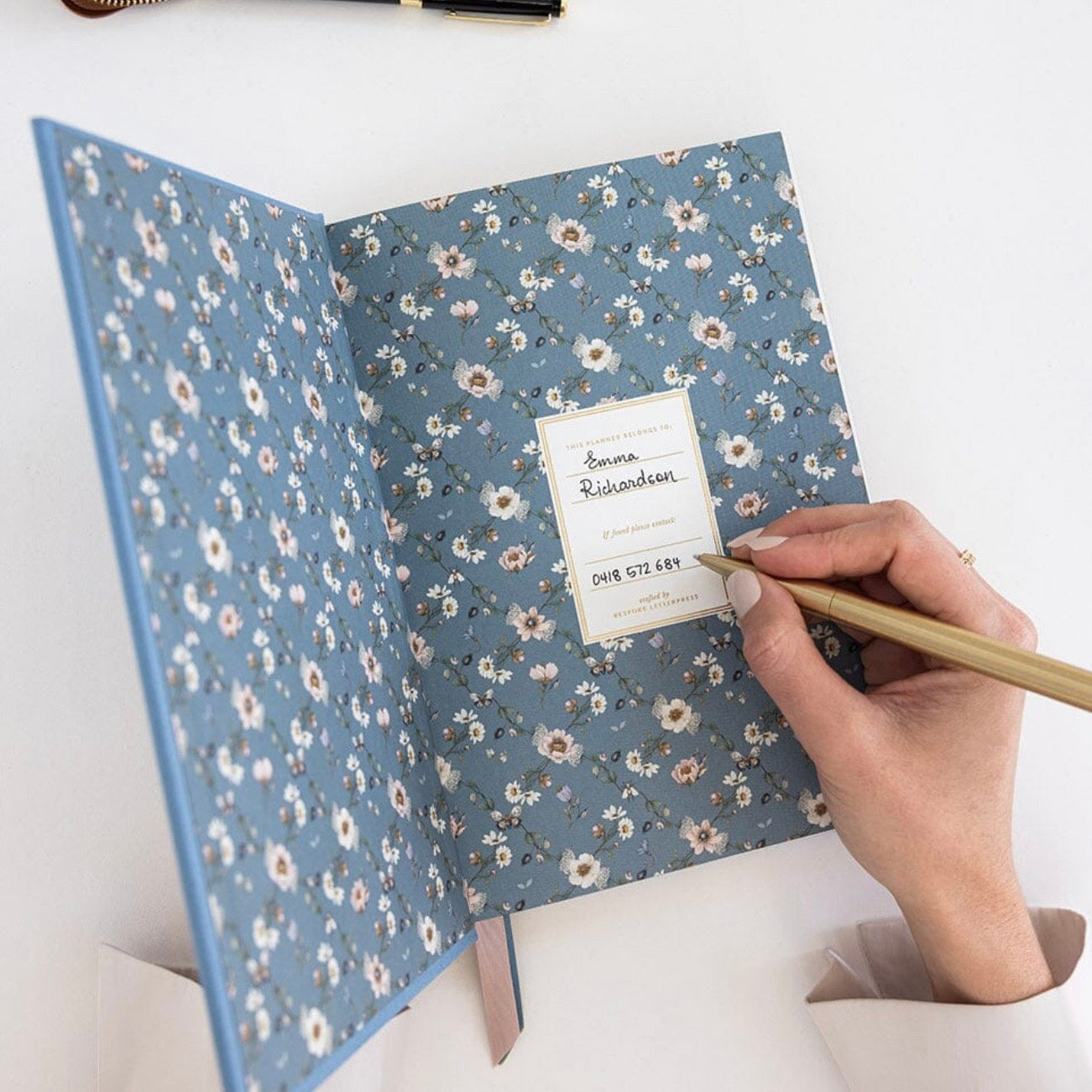 Bespoke Letterpress - 2027 Teachers Desktop Planner, Pembroke Blue