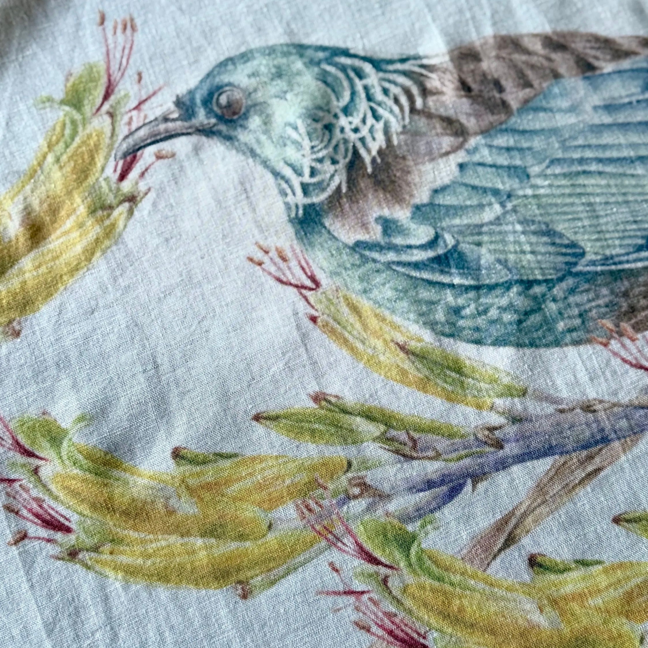 The Sewing Sailor - Linen Tea Towel, Tui on Harakeke