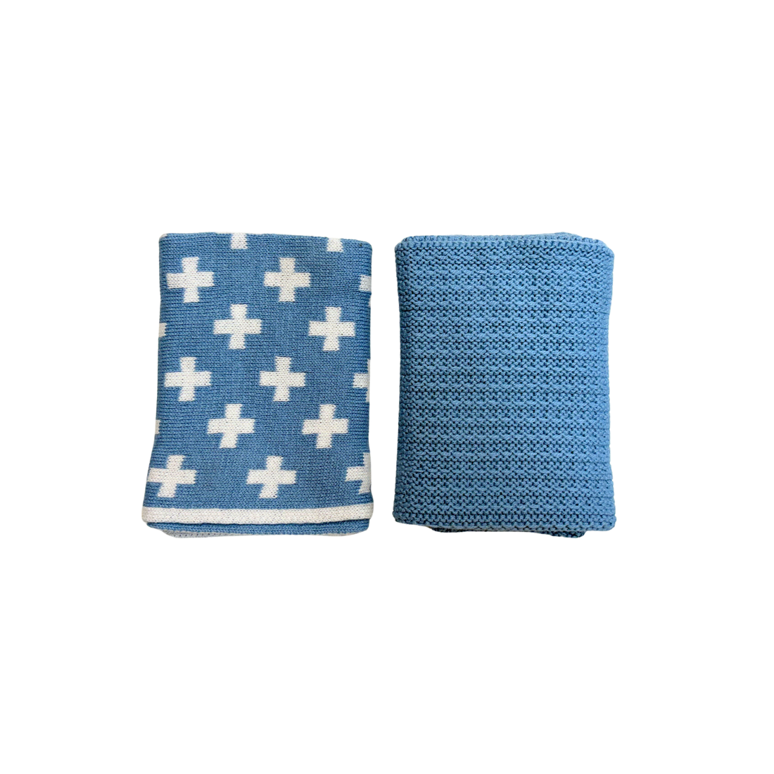 Ecovask - Face Cloths 2 Pk, Cornflower Plus & Cornflower. Bathroom Collection