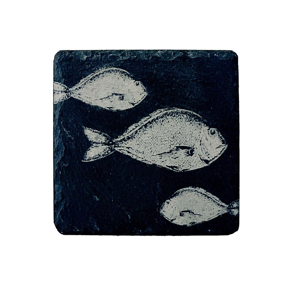 Selbrae House - Slate Coaster, Fish
