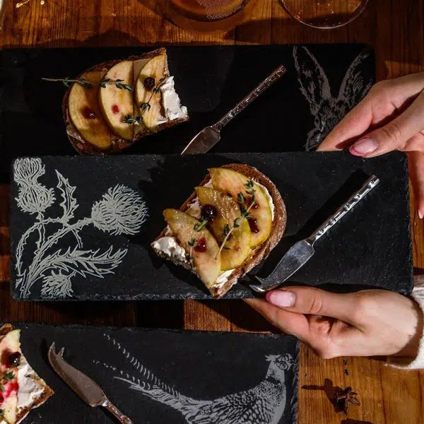 Selbrae House - Mini Slate Cheese Board & Knife, Thistle