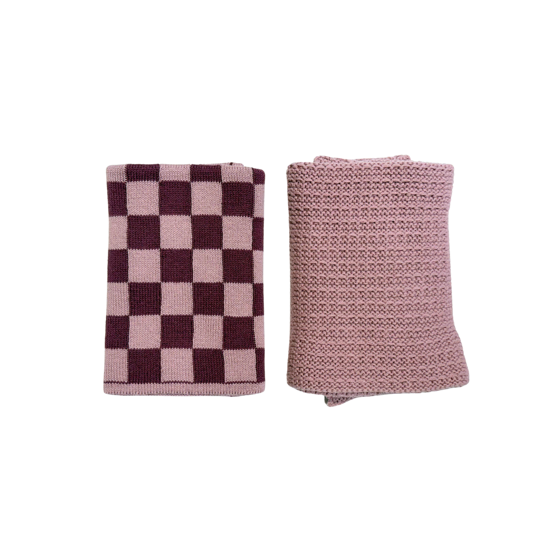 Ecovask - Face Cloths 2 Pk, Orchid Cheque & Orchid. Bathroom Collection