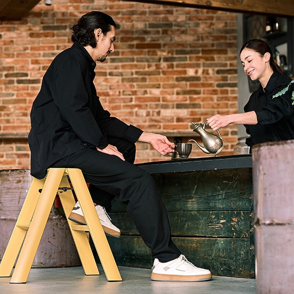 Lucano 2 Step Ladder - Mustard Yellow