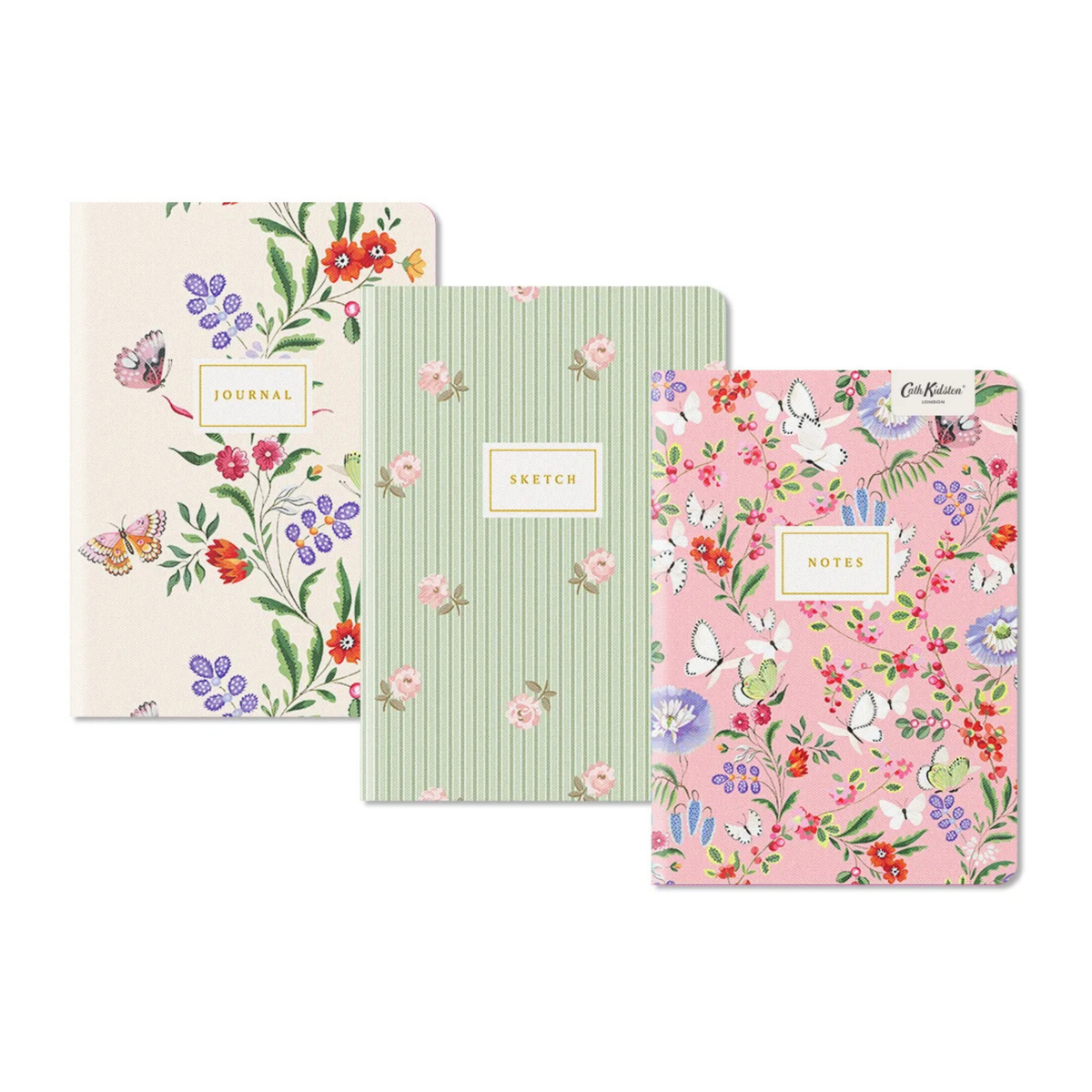 Cath Kidston - Butterfly Floral Stitched Notebook Set