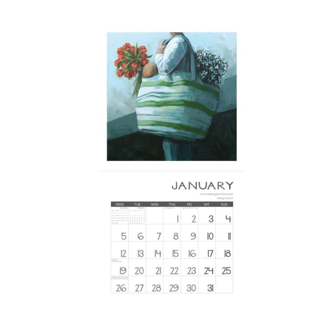 Abbey Mersin - 2026 Wall Calendar - The Flower Crate