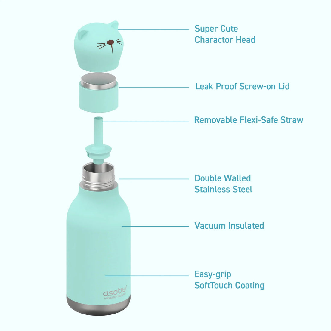 Asobu - Cat Bestie Insulated Bottle - The Flower Crate