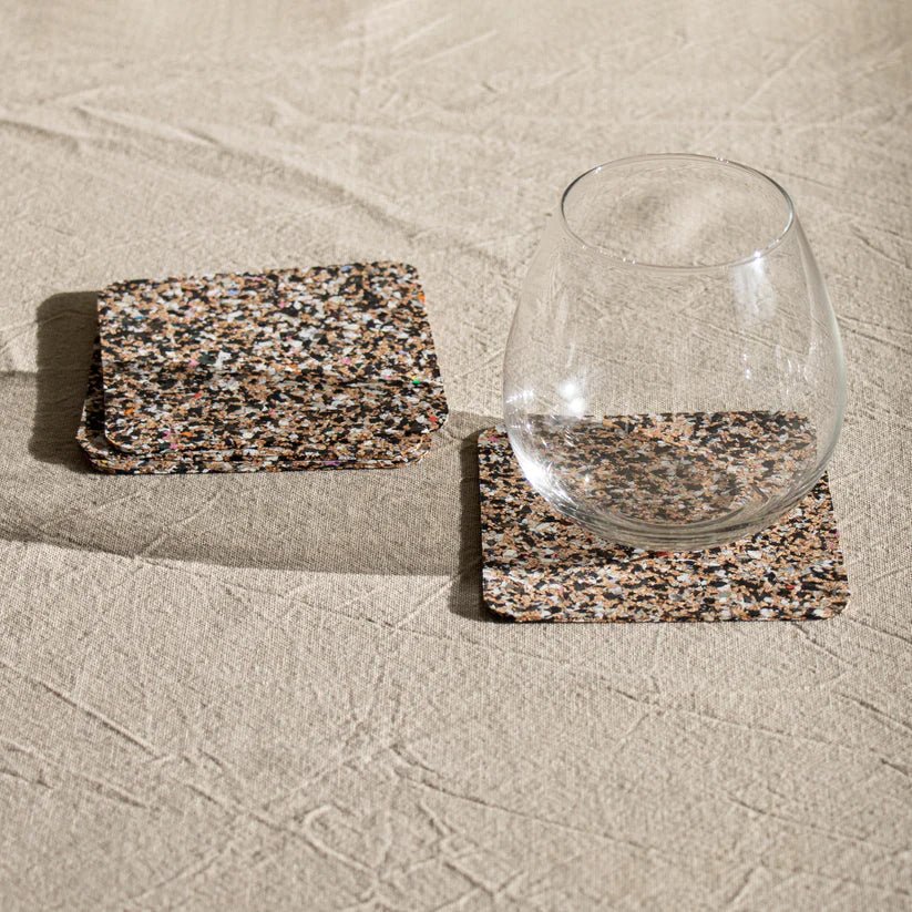 Beach Clean - Square Cork Coasters - The Flower Crate