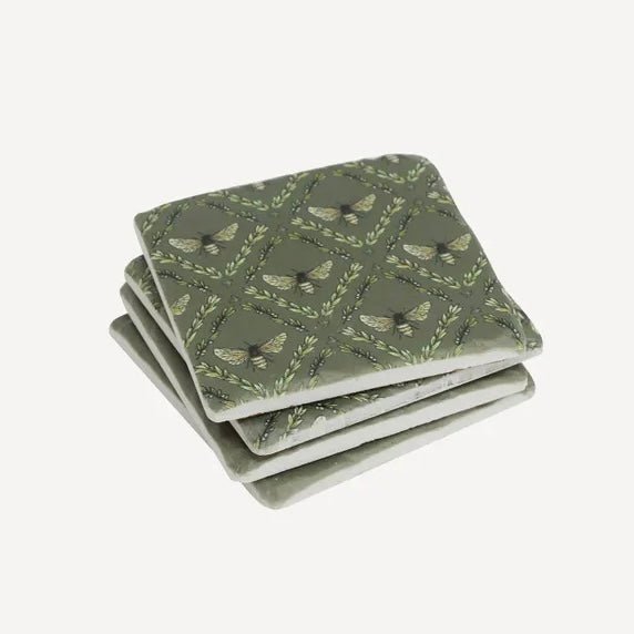 Bee & Laurel Leaf Coasters - The Flower Crate