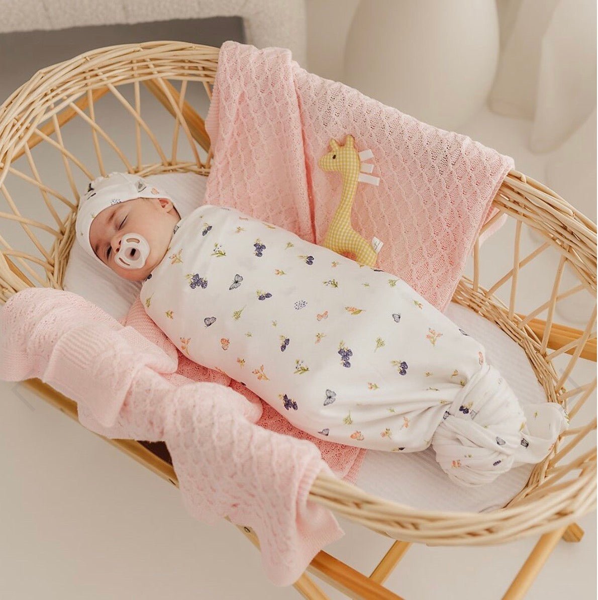 Berries & Butterflies Organic Cotton Baby Wrap - The Flower Crate