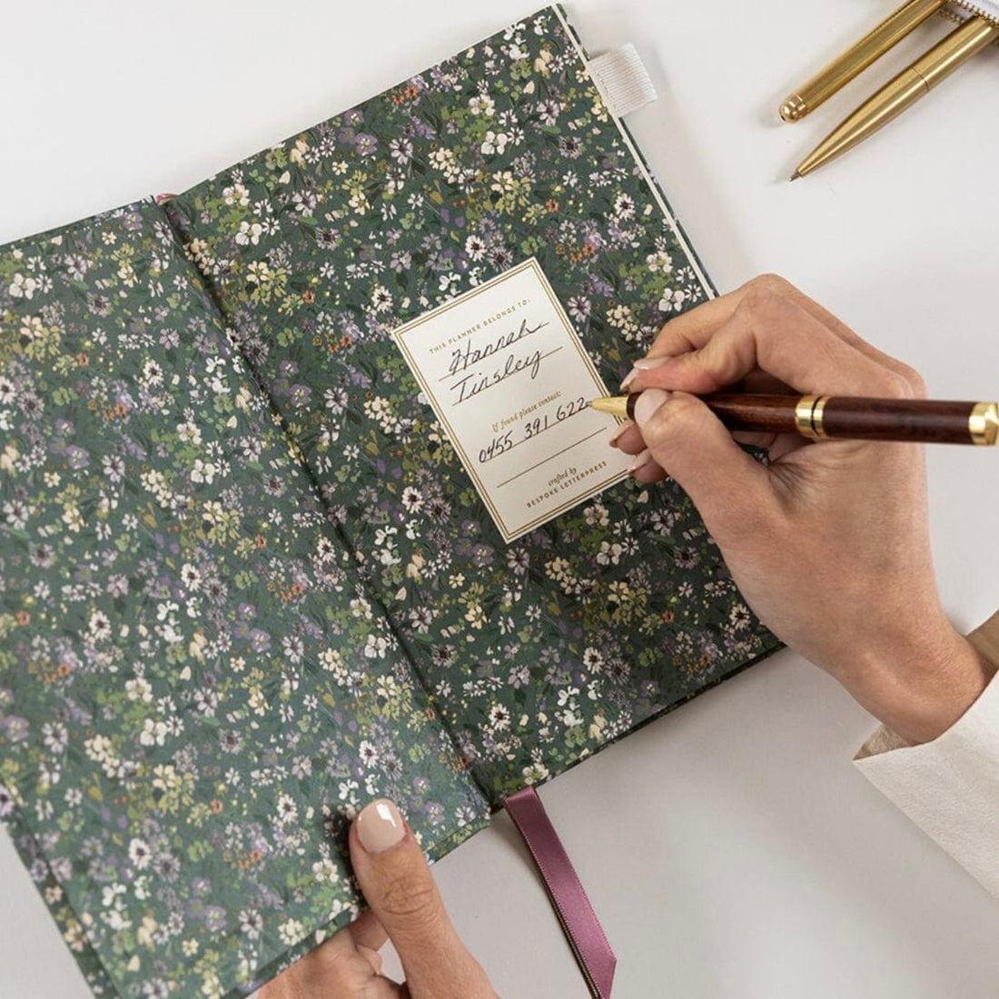 Bespoke Letterpress - 2026 Petite Linen Planner, Summer Perennials - The Flower Crate