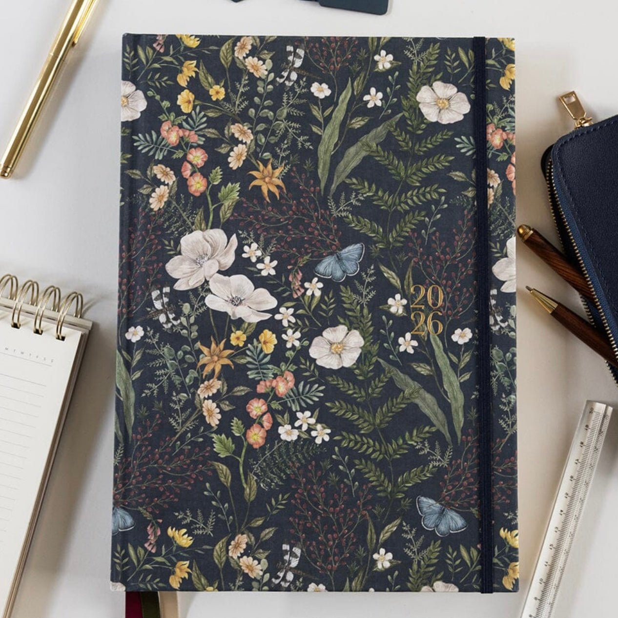 Bespoke Letterpress - 2026 Teacher’s A4 Planner, Dusk in Bloom - The Flower Crate