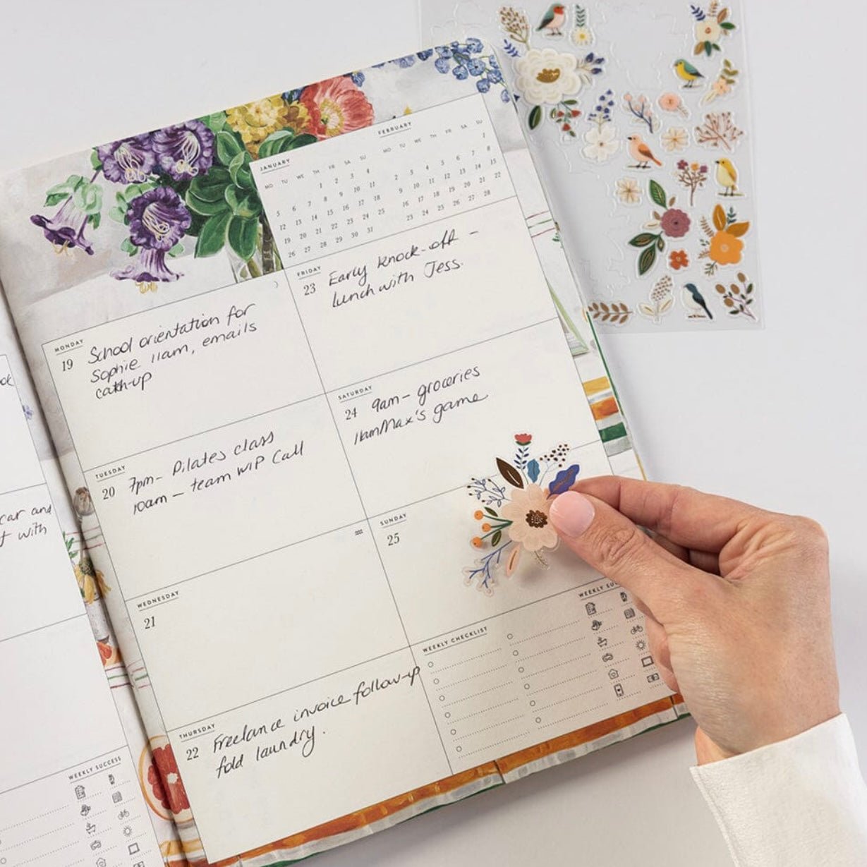 Bespoke Letterpress - 2026 Weekly Calendar Notebook - The Flower Crate