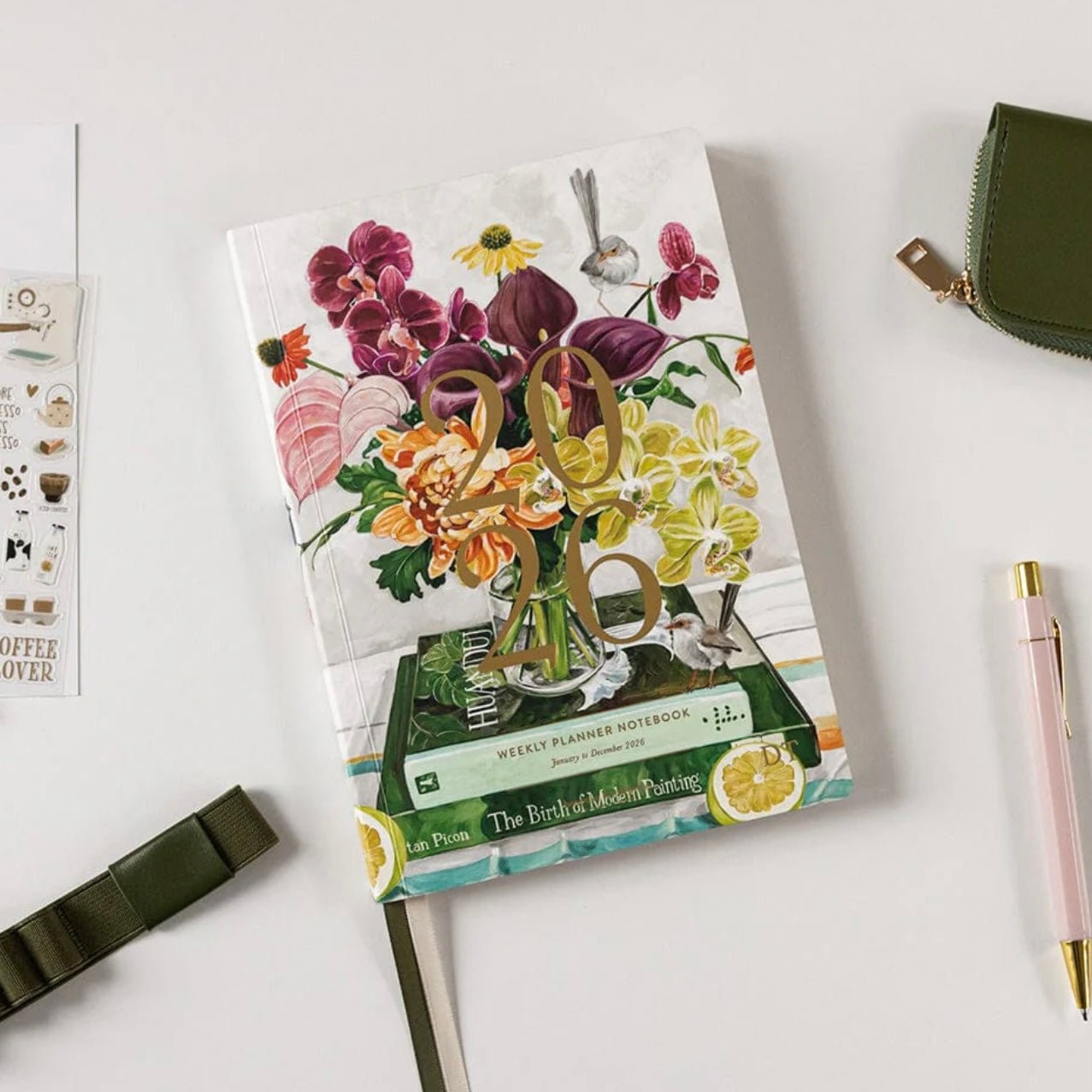Bespoke Letterpress - 2026 Weekly Planner, Fairy Wren - The Flower Crate