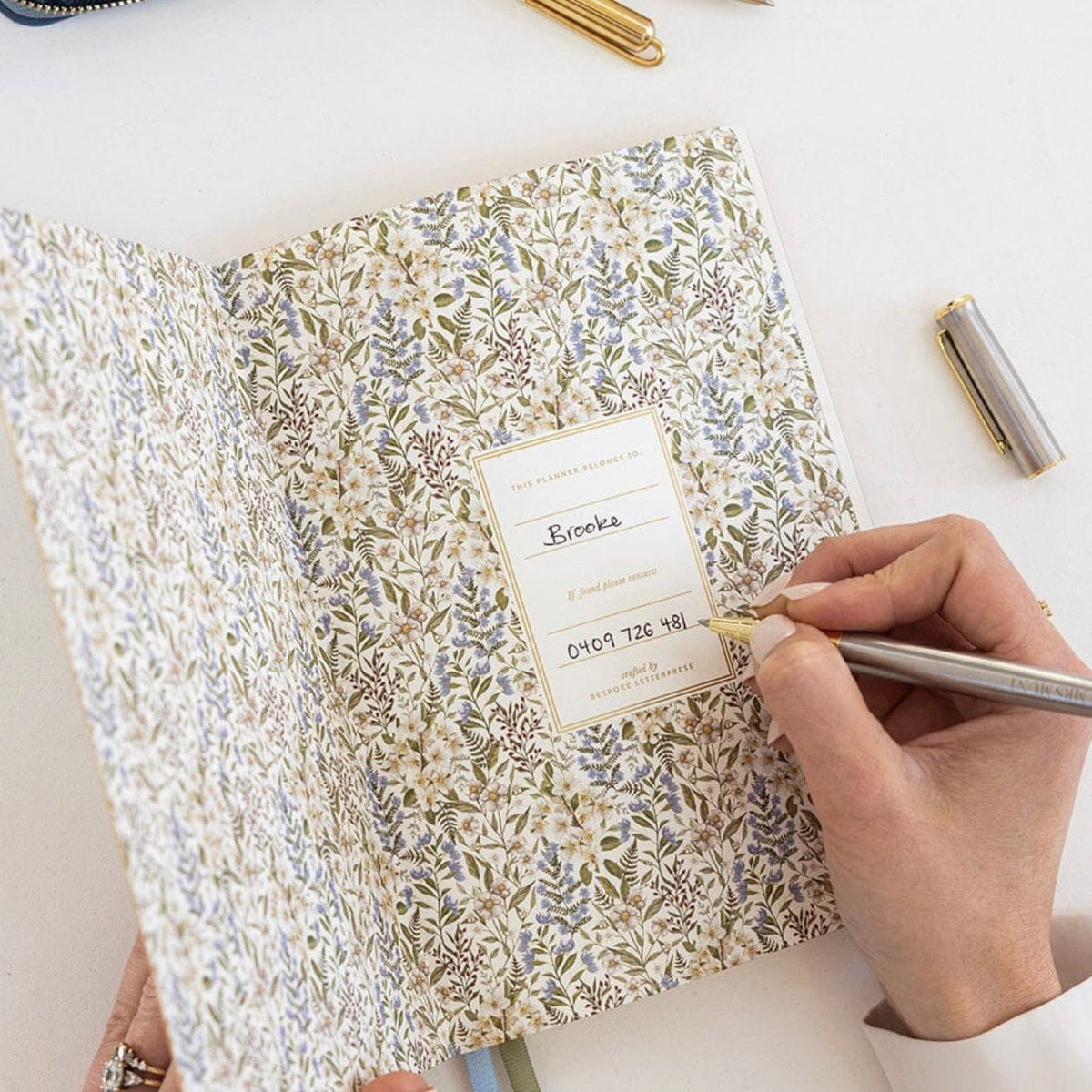 Bespoke Letterpress - 2027 Weekly Productivity Planner, Forget Me Not - The Flower Crate