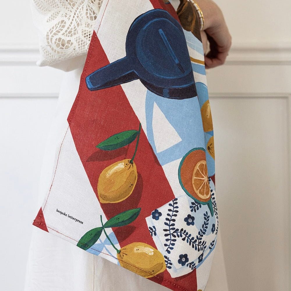 Bespoke Letterpress - Brunch 100% Linen Tea Towel - The Flower Crate