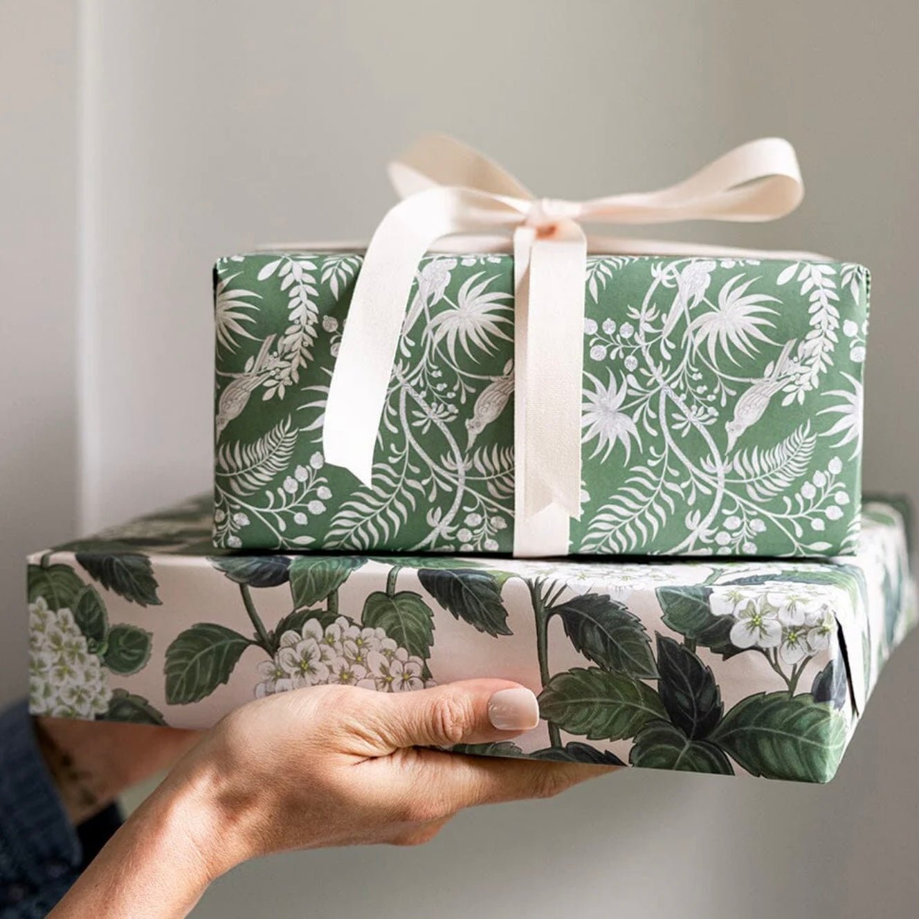 Bespoke Letterpress - Hydrangea/ Jardin Tropical Gift Wrap Sheet - The Flower Crate
