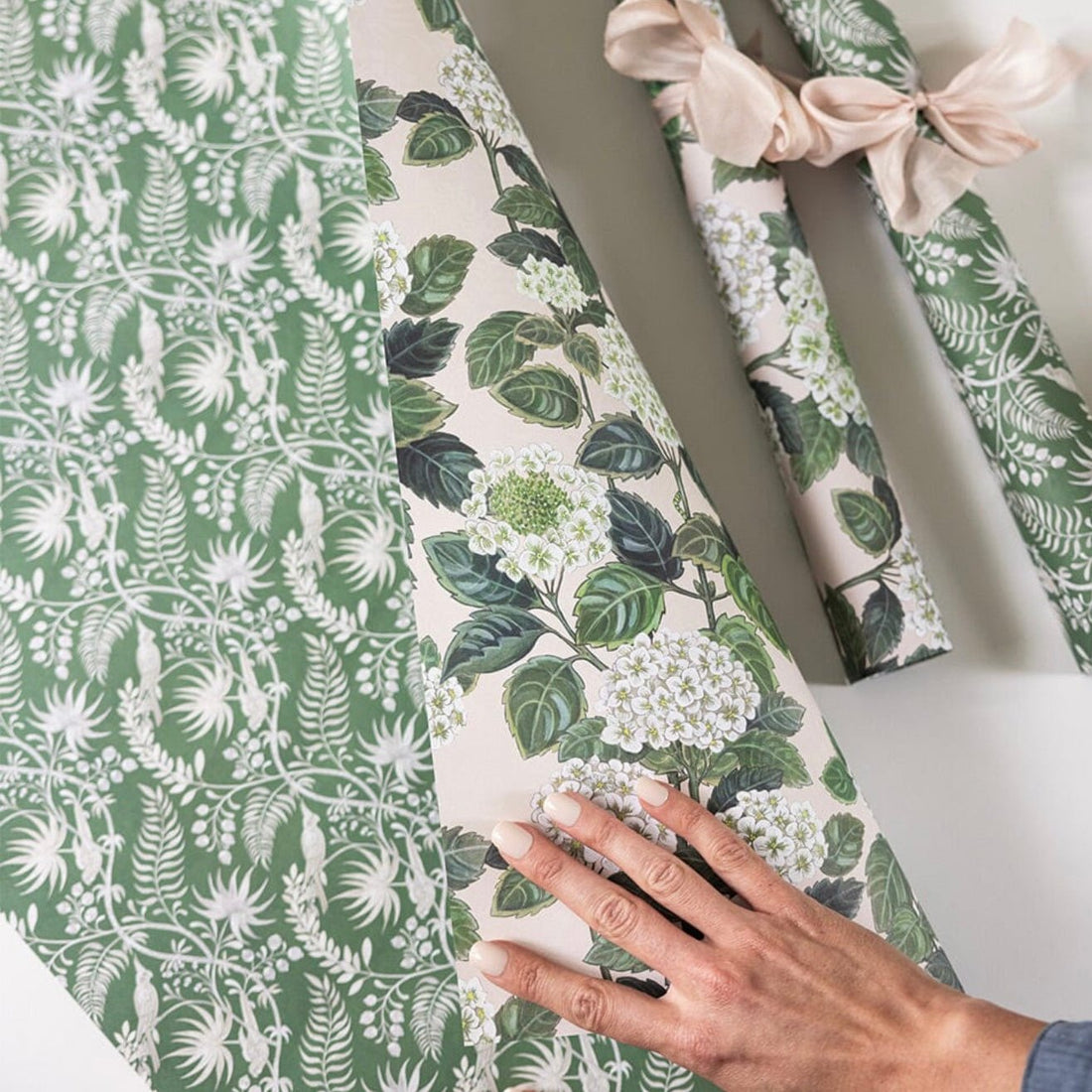 Bespoke Letterpress - Hydrangea/ Jardin Tropical Gift Wrap Sheet - The Flower Crate