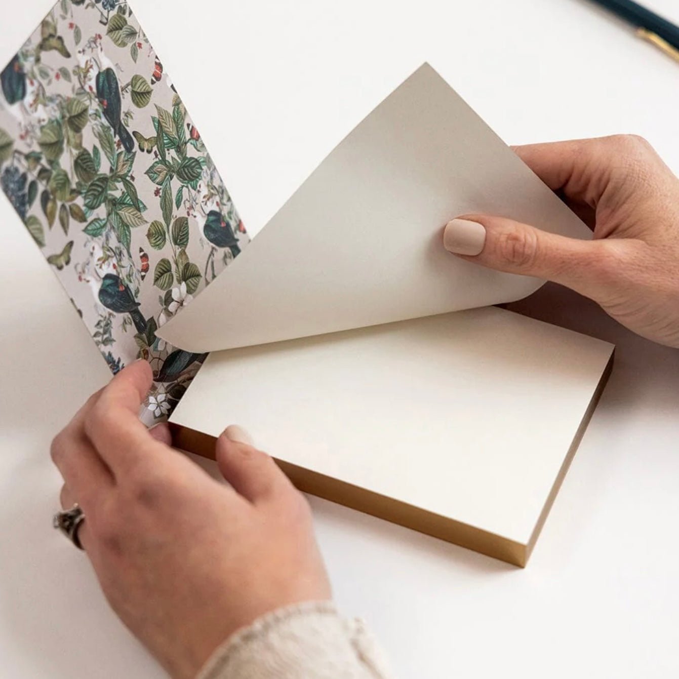 Bespoke Letterpress - Mini Notepad Jotter, Botanical Grove - The Flower Crate