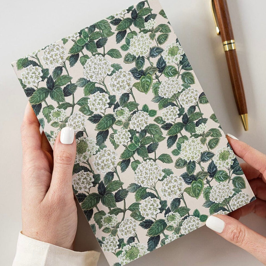 Bespoke Letterpress - Notepad Jotter, Hydrangea - The Flower Crate