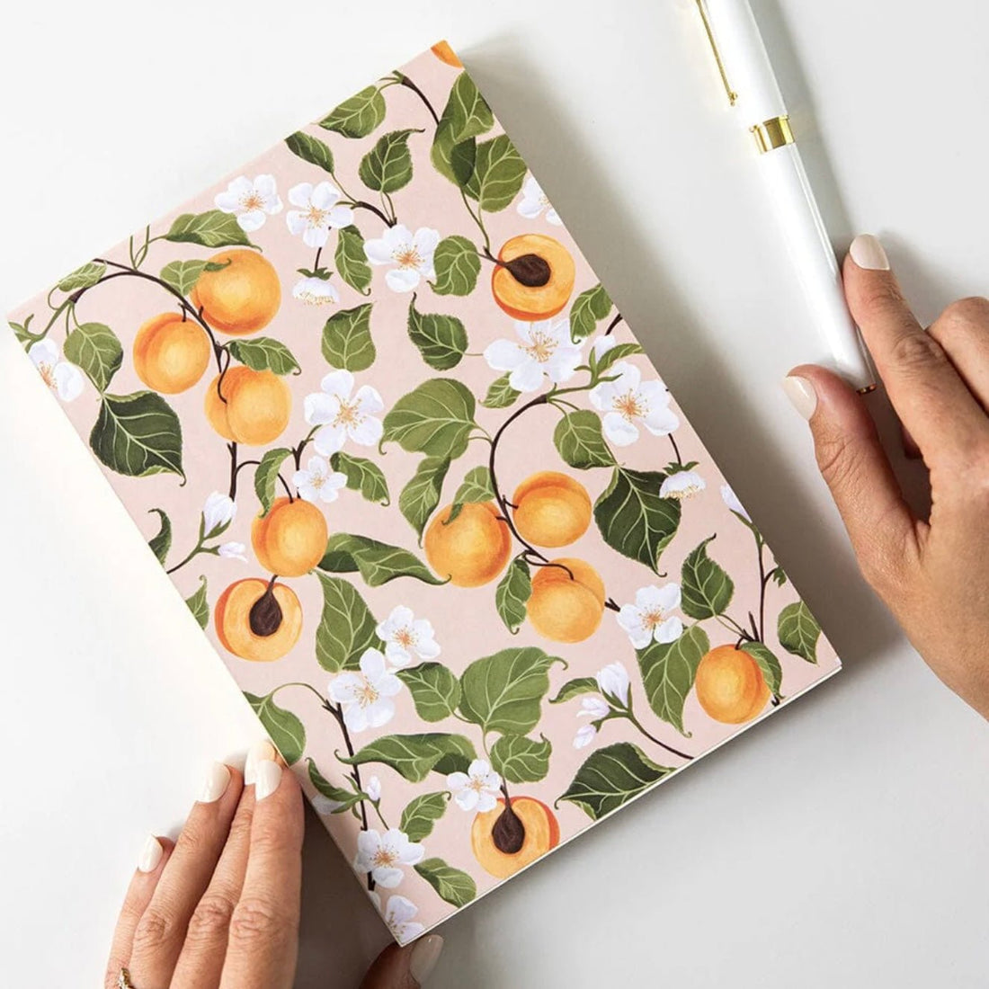Bespoke Letterpress - Notepad Jotter, Peaches - The Flower Crate
