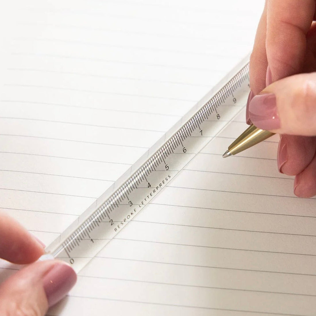 Bespoke Letterpress - Prism 20cm Ruler - The Flower Crate