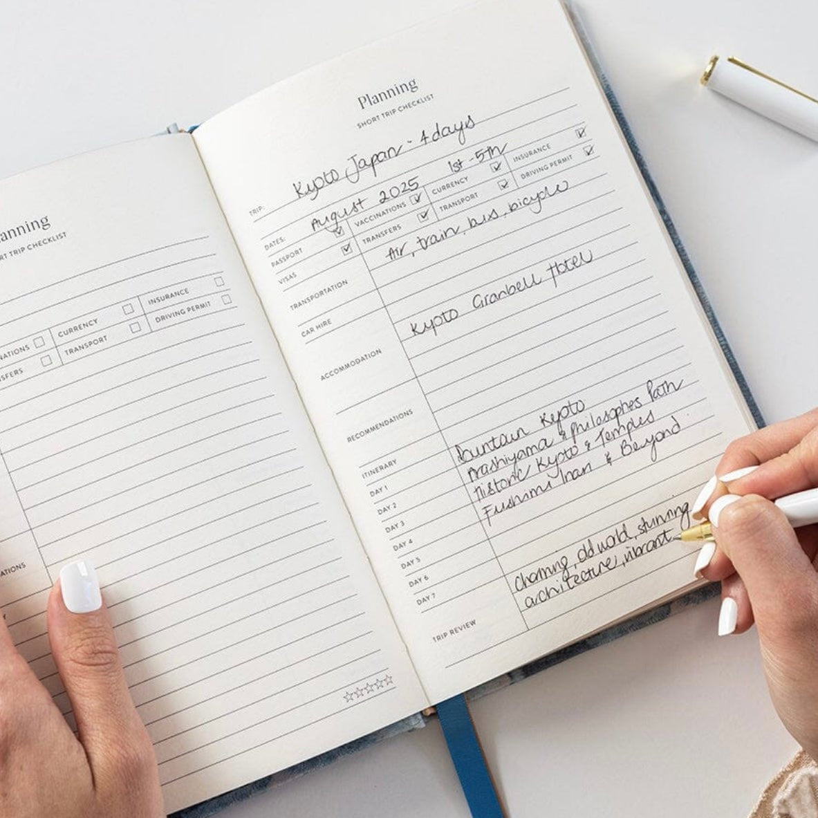 Bespoke Letterpress - Travel Planner Journal - The Flower Crate