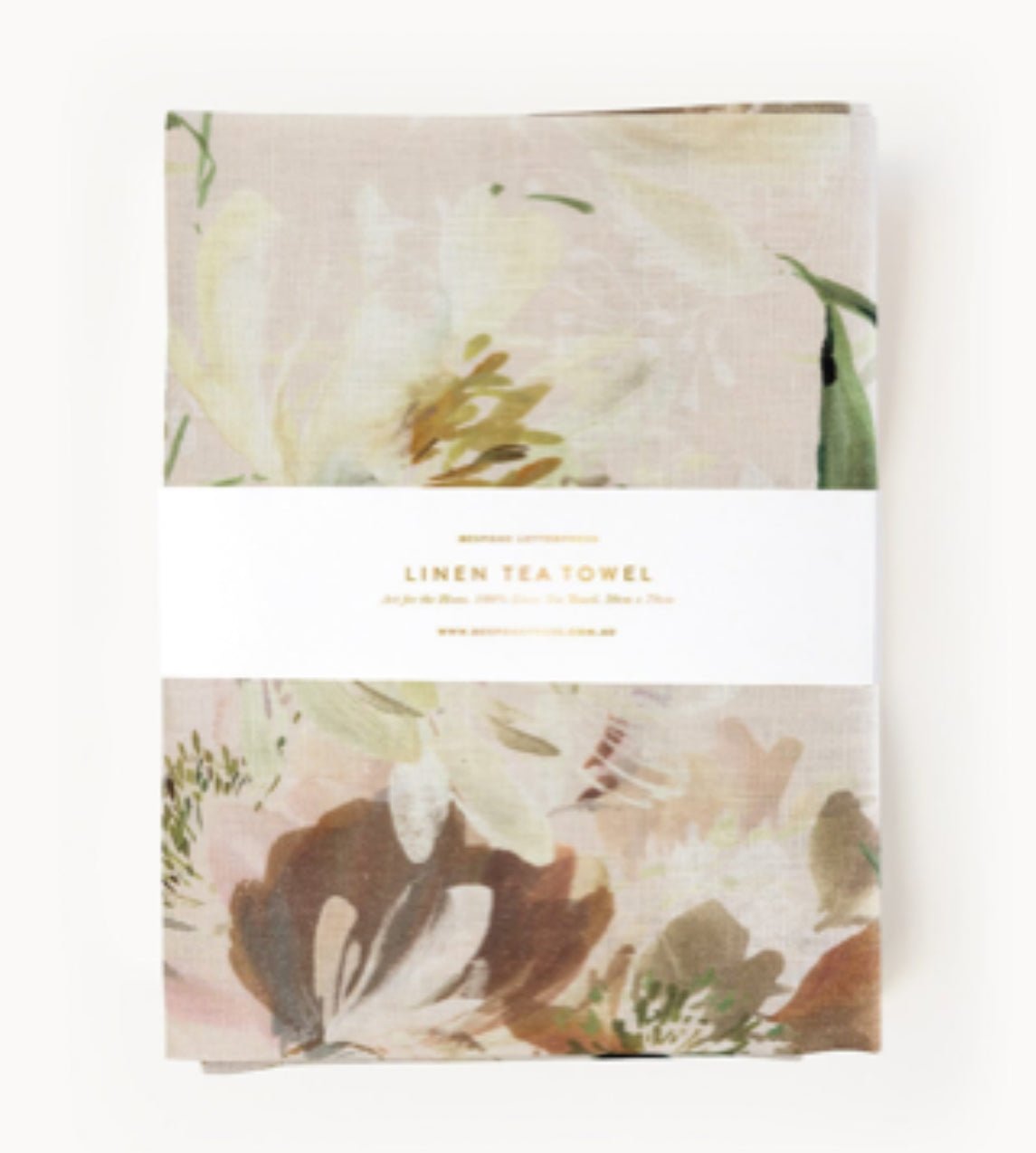 Bespoke Press - Peony Study 100% Linen Tea Towel - The Flower Crate
