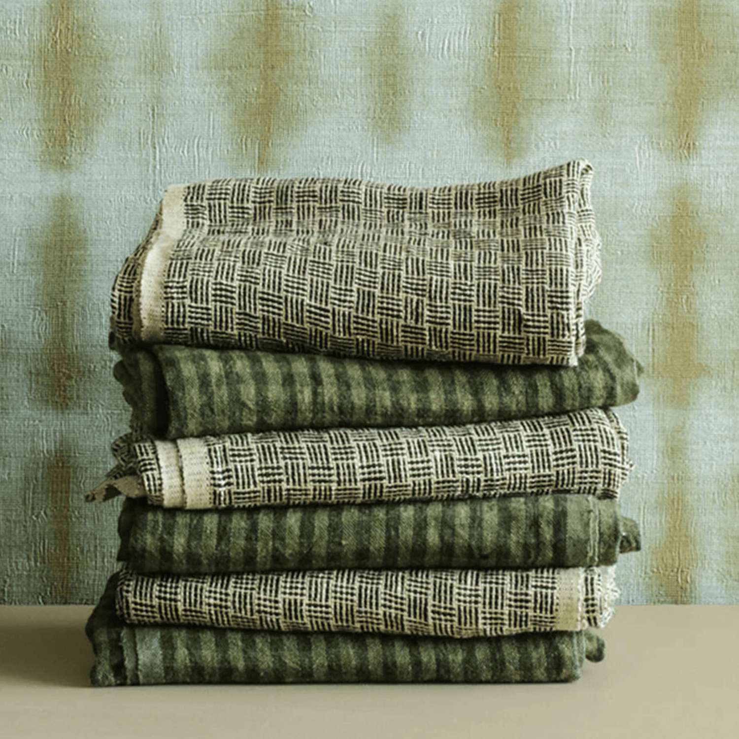 Bianca Lorenne - Natural Stripe Check Tea Towel - The Flower Crate