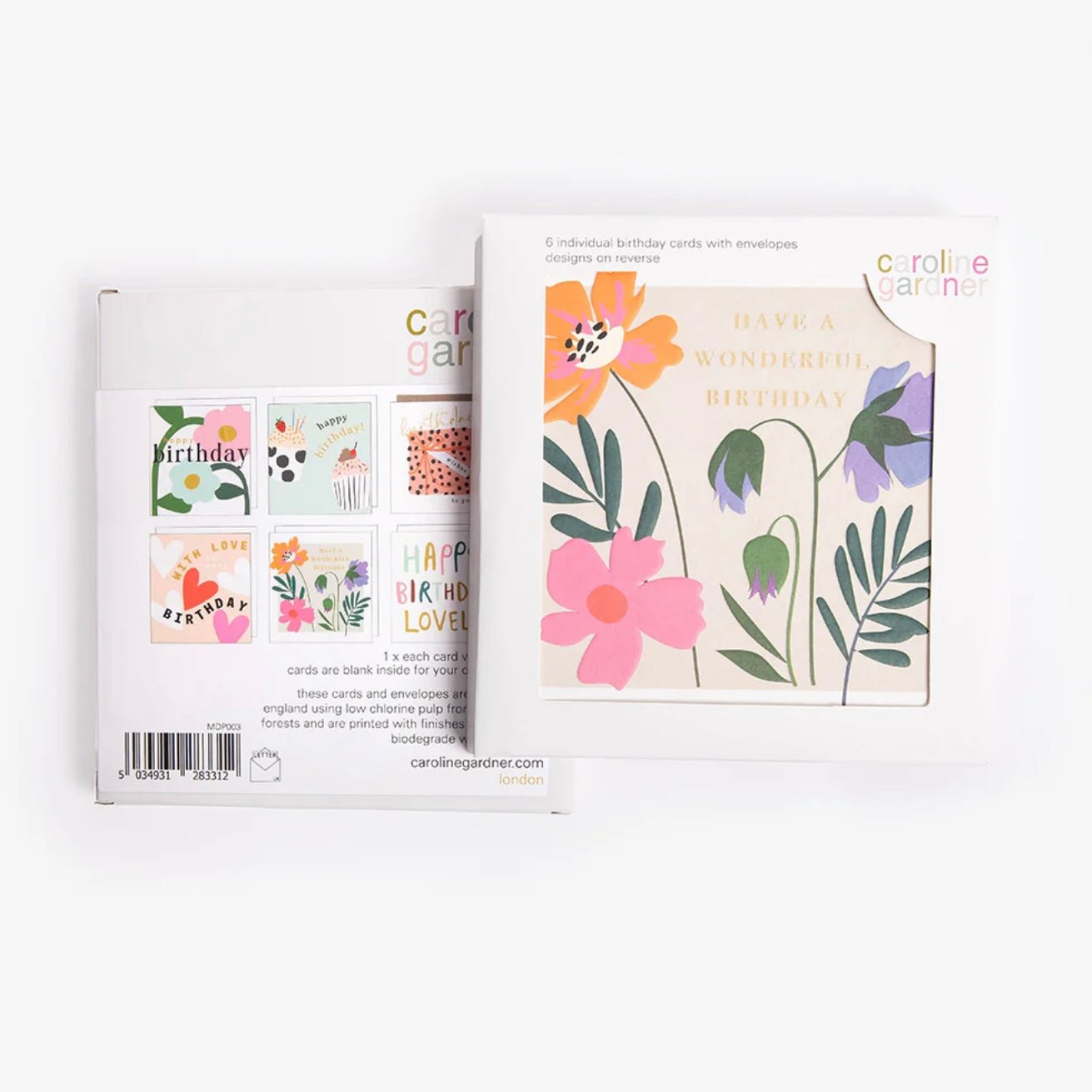 Birthday Cards Pack of 6 - The Flower Crate