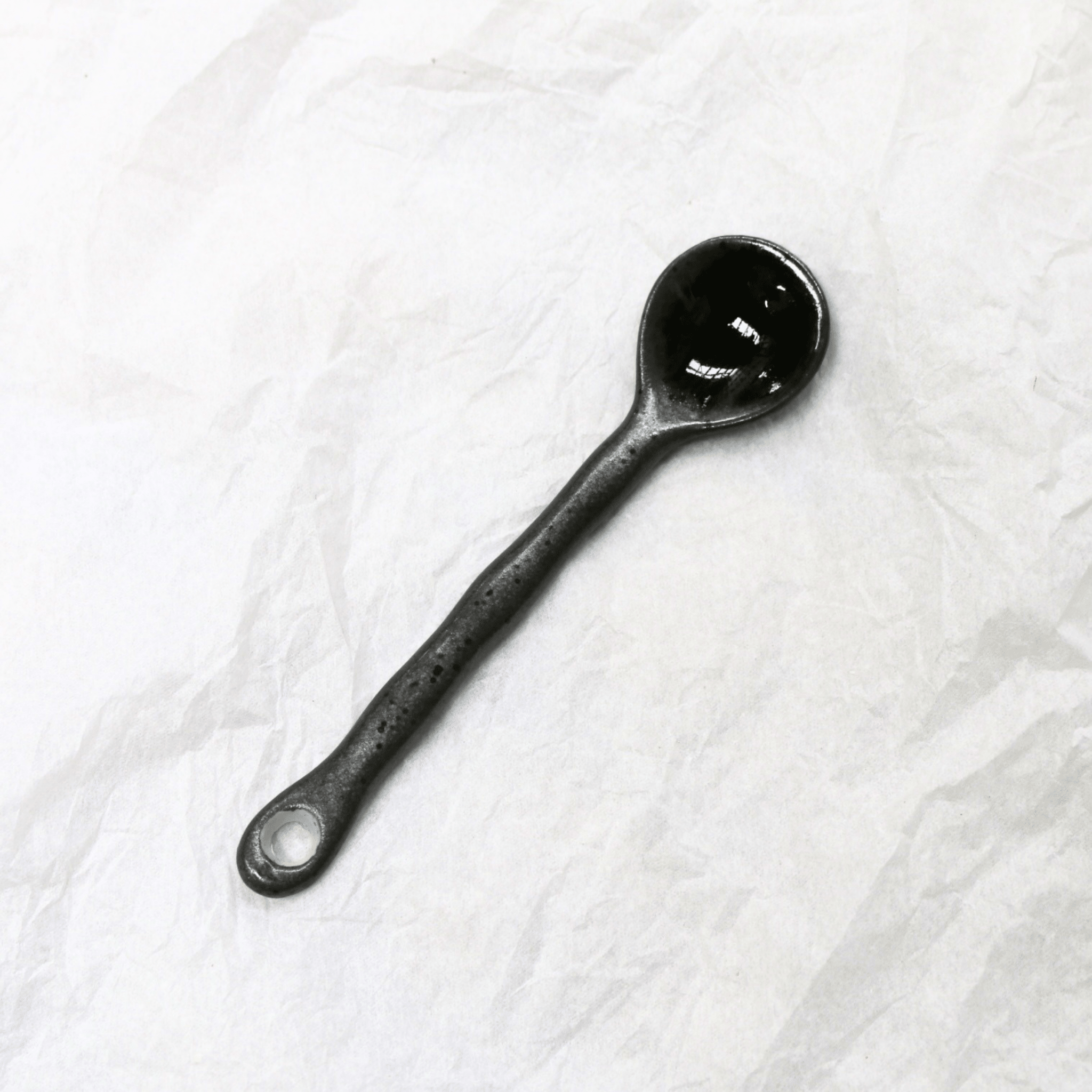 Black Speckle Porcelain Spoon - The Flower Crate