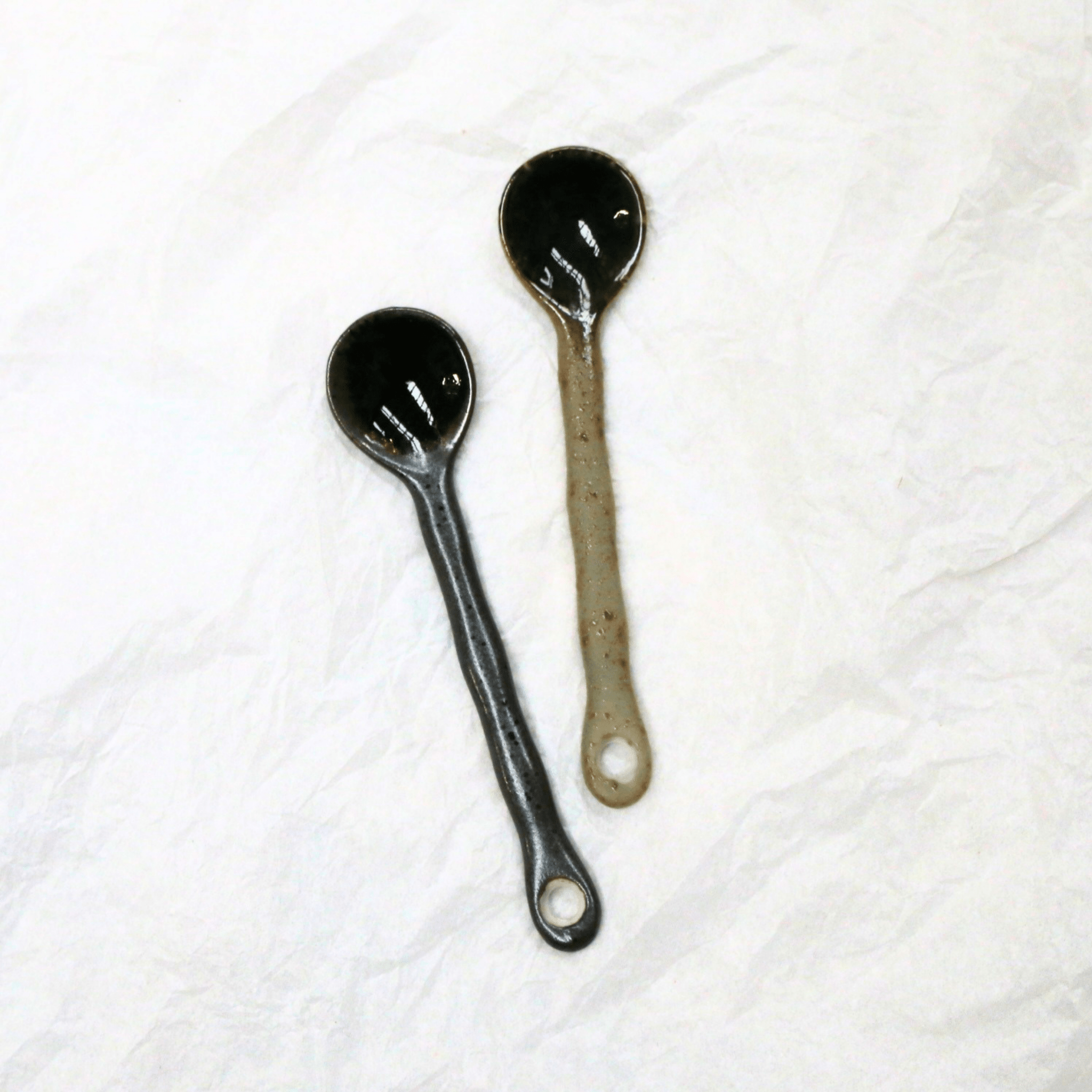 Black Speckle Porcelain Spoon - The Flower Crate