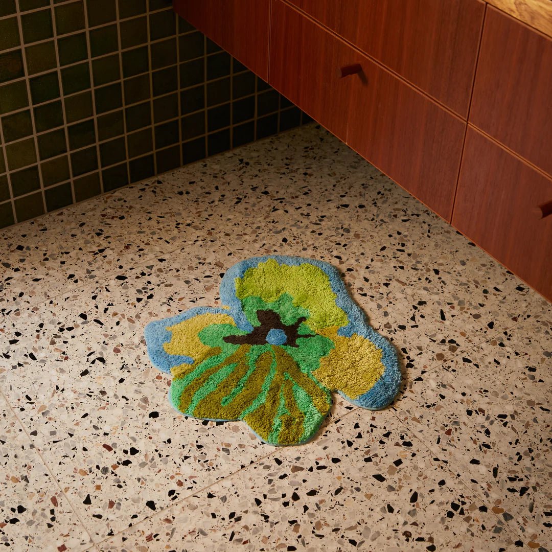 Bonnie & Neil Bath Mat - Green Viola - The Flower Crate