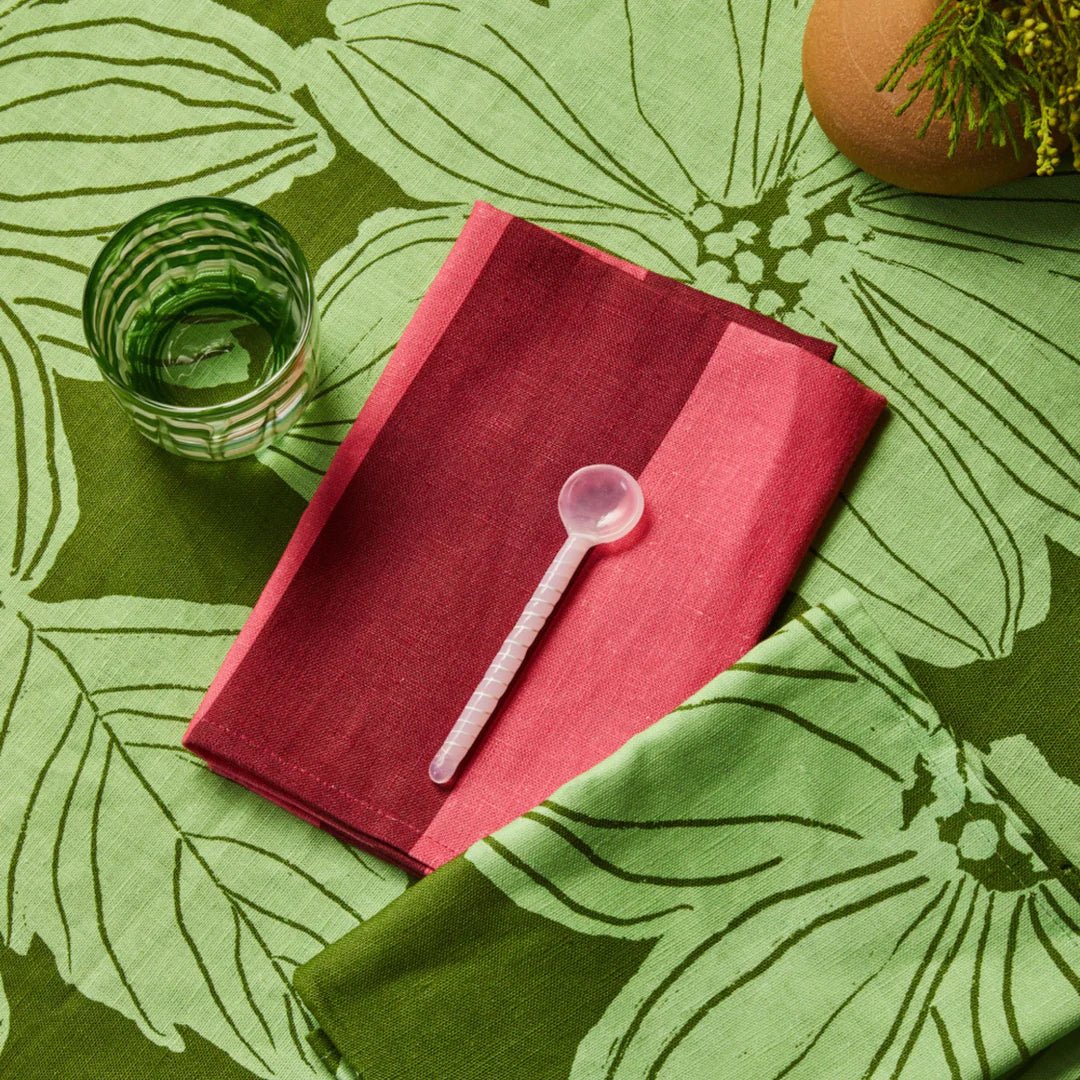 Bonnie & Neil - Big Stripe Cerise Napkin - The Flower Crate