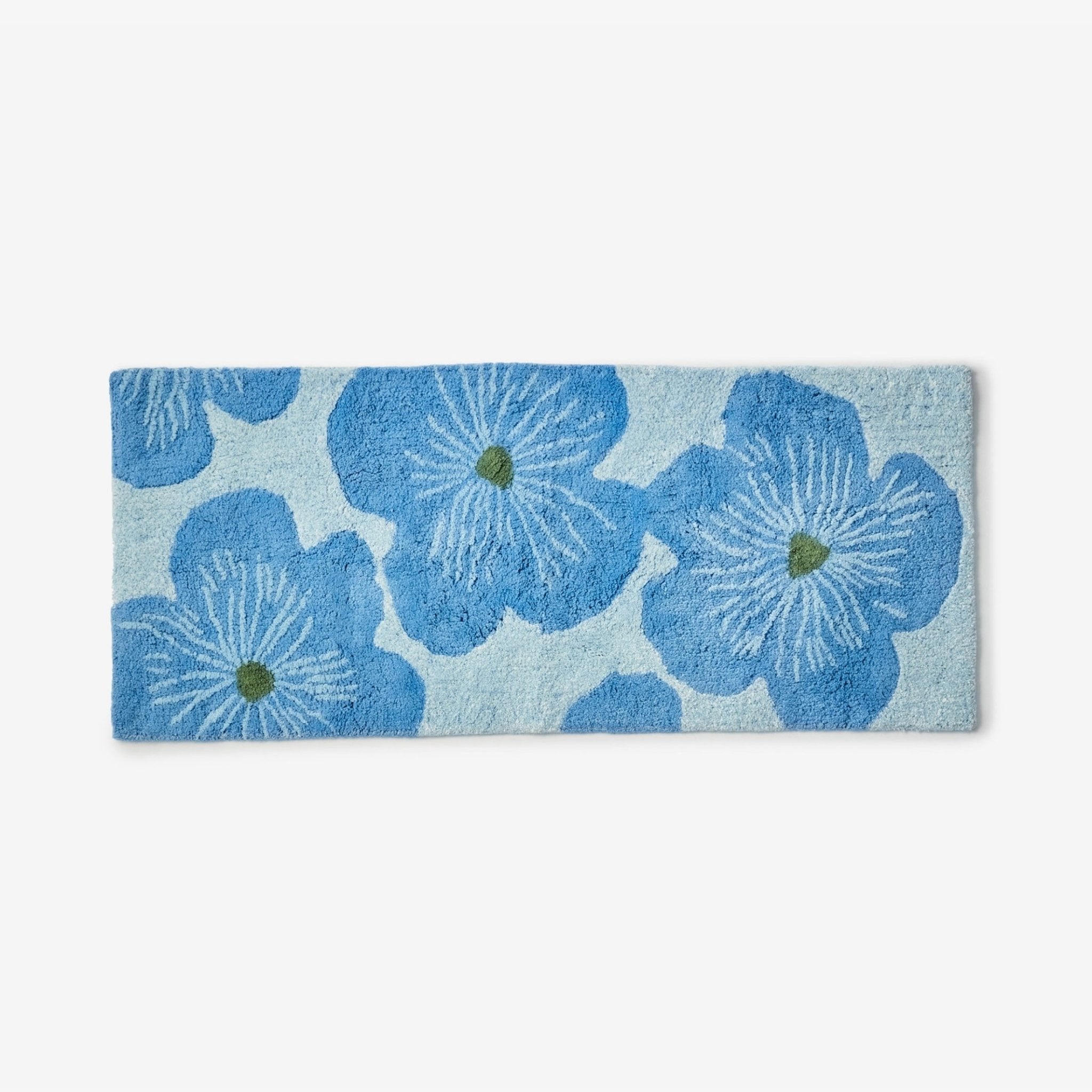 Bonnie & Neil - Blue Jardine Long Bathmat - The Flower Crate