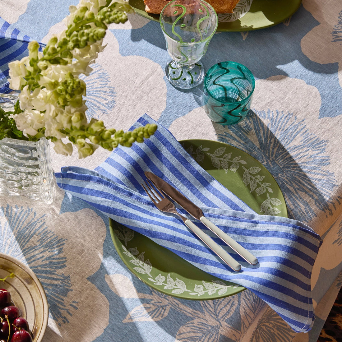 Bonnie & Neil - Blue Pinstripe Napkins - The Flower Crate