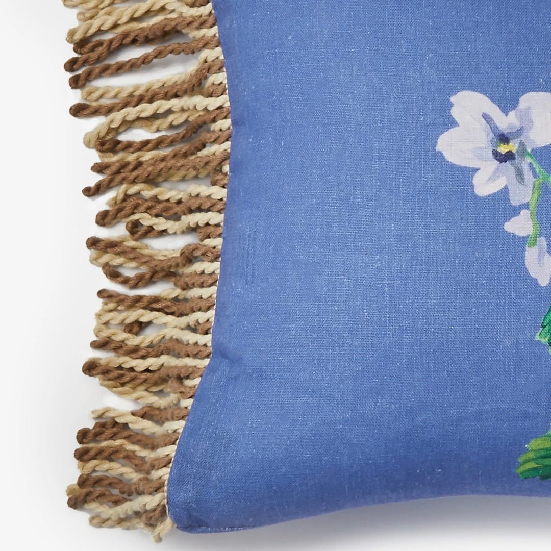 Bonnie & Neil - Cottage Garden Blue Linen Cushion - The Flower Crate