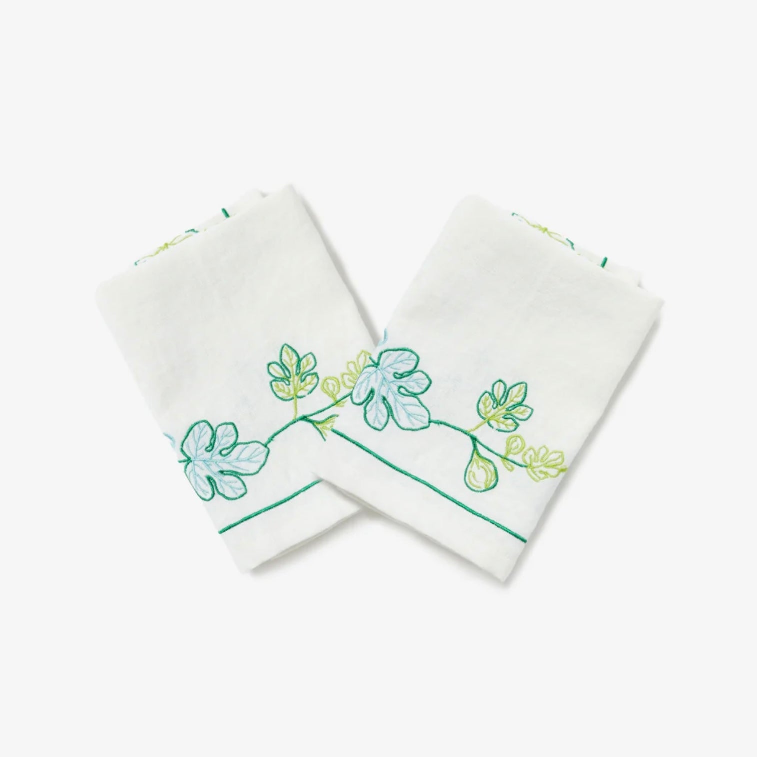 Bonnie & Neil - Fig Green Embroidered Napkin - The Flower Crate