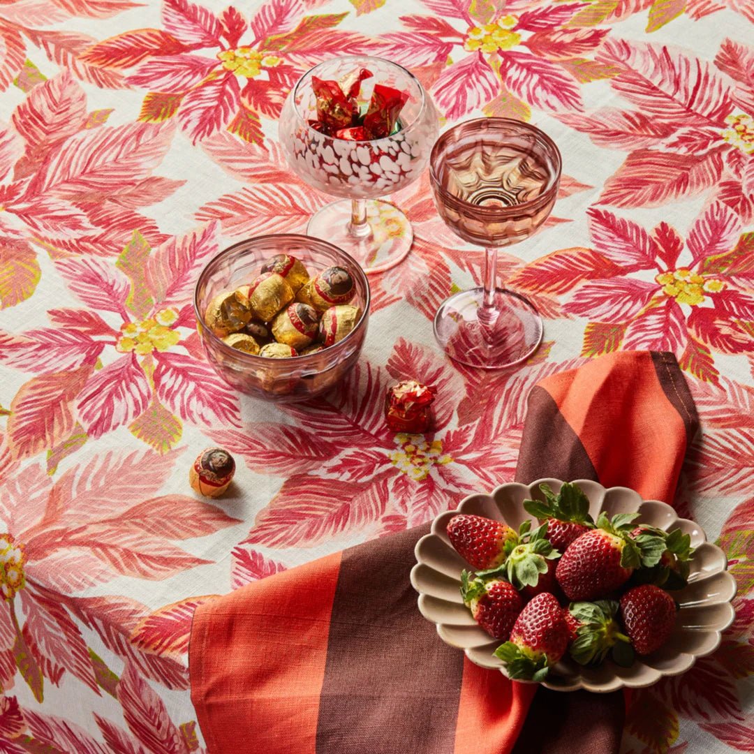 Bonnie & Neil - Poinsettia Red Tablecloth - The Flower Crate