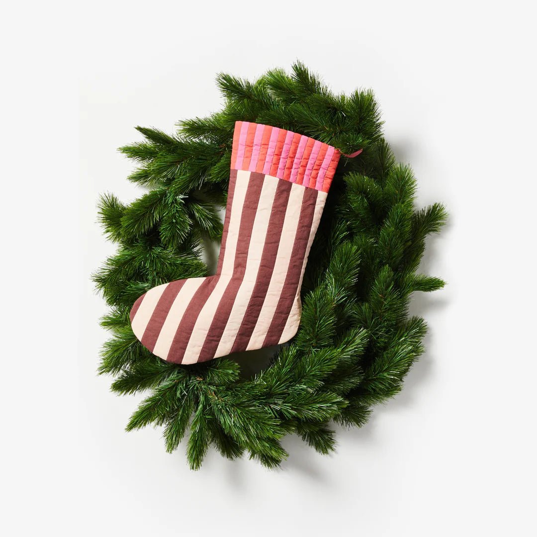 Bonnie & Neil - Stripe Pink Christmas Stocking - The Flower Crate