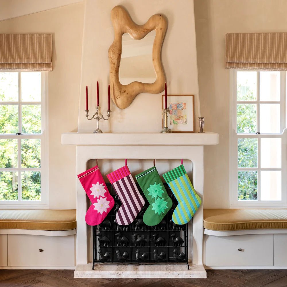 Bonnie & Neil - Stripe Pink Christmas Stocking - The Flower Crate