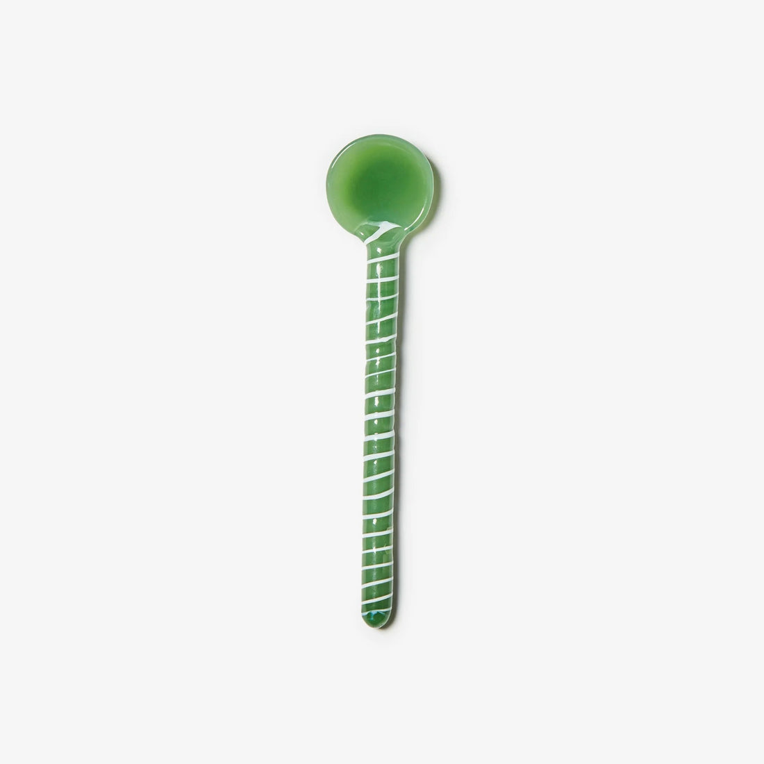 Bonnie & Neil - Swirl Glass Teaspoon, Green - The Flower Crate