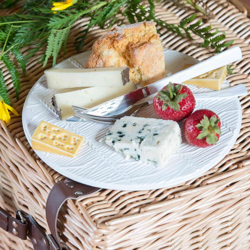 Bordallo Pinheiro - White Cheese Tray with Cheese - The Flower Crate